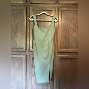 Nasty Gal Sage Green Midi Dress